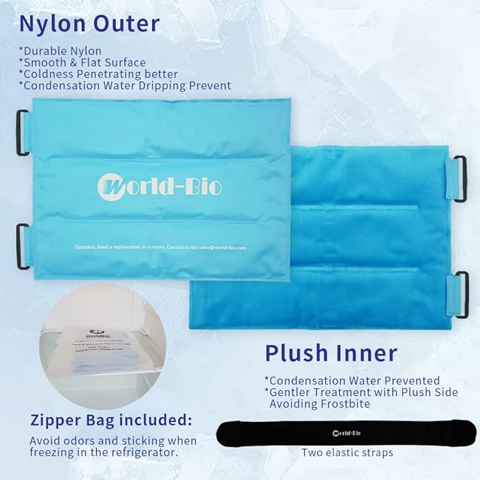 Knee Ice Pack Wrap 14.7" x 10.4", Reusable & Flexible Gel Cold Pack - Image 4