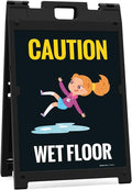 Caution Wet Floor with Graphic Sidewalk Sign Kit, 18x24 Inches, with A Frame by SigoSigns