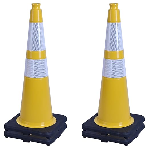 OrangeStar 4-Pack 28" Traffic Cones, Heavy Duty Base by OrangeStar