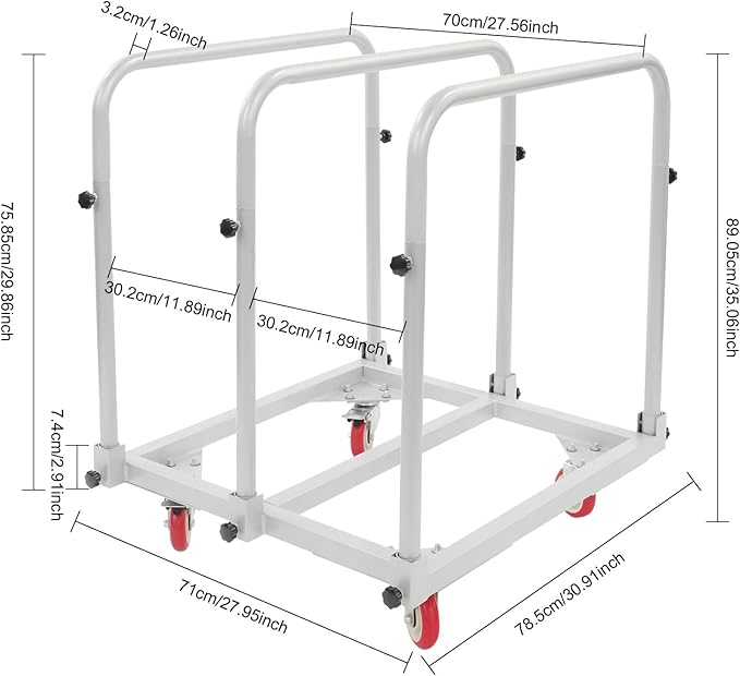 Undercat Steel Panel Truck, Heavy Duty Lumber Drywall Dolly, 1400lbs Platform - Image 4