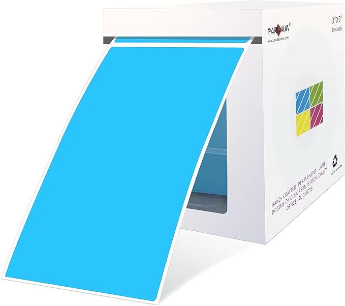 PARLAIM Large 5 x 3 inch Rectangle Color Coding Sticker, Writable Square Color by PARLAIM