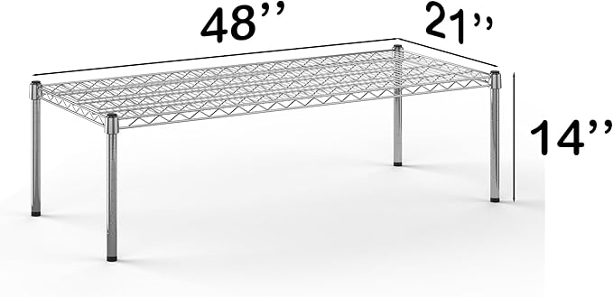 21''W x 48''L x 14''H Chrome Plated Wire Dunnage Rack | Off The Floor Storage - Image 3
