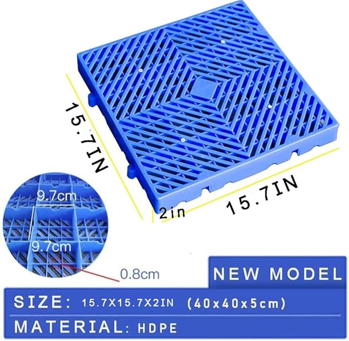 Plastic Pallet, Waterproof Storage Grid Pad, Lightweight Nestable Floor Pallets - Image 2