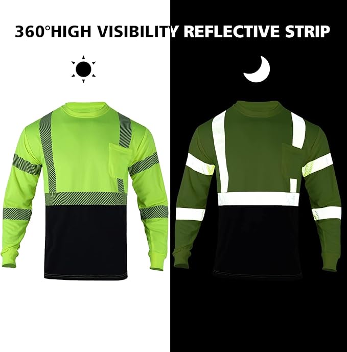 FONIRRA Safety Shirts for Men High Visibility Reflective ANSI Class 2 Hi Vis - Image 6