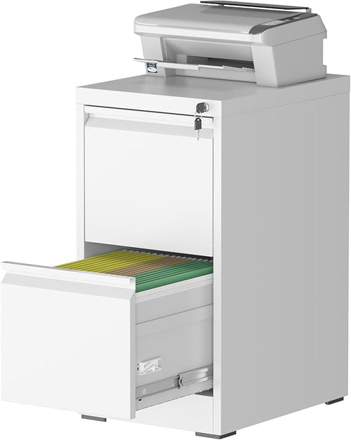 2 Drawer File Cabinet with Lock, Steel Vertical Filing Storage Cabinet by Unknown