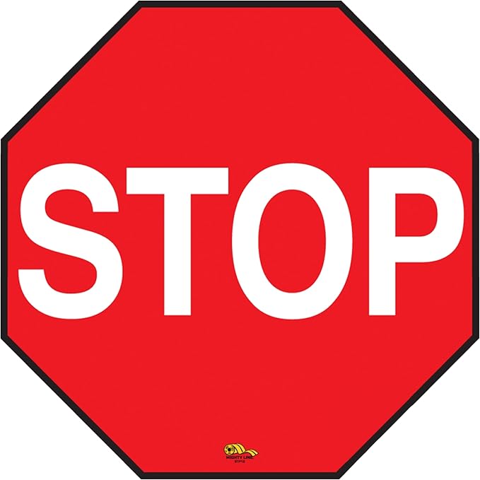 Mighty Line Stop Floor Sign Sticker by MightyLine