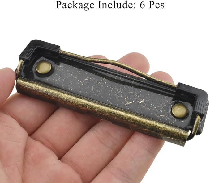 HAHIYO 3.94 Inches Vintage Bronze Metal Mountable Clipboard Clips - Image 7