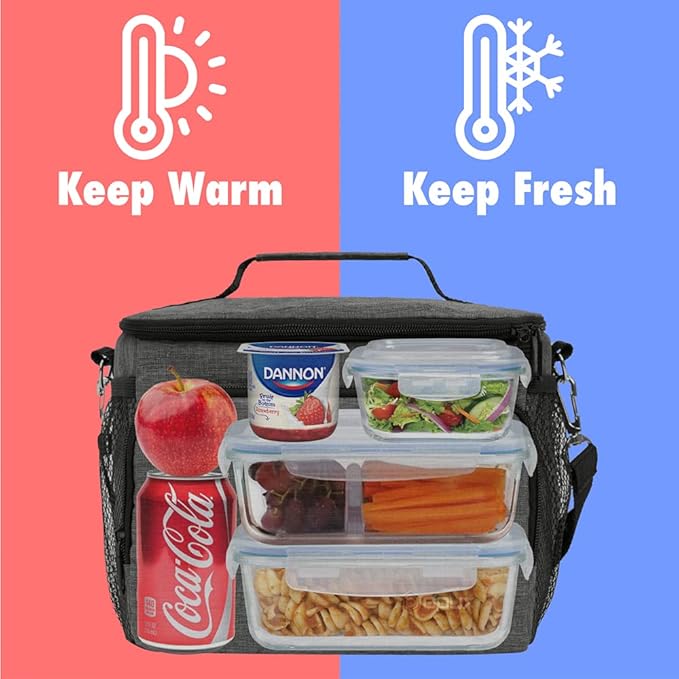 opux Insulated Soft Lunch Bag for Men Women for Office Work School Picnic - Image 7