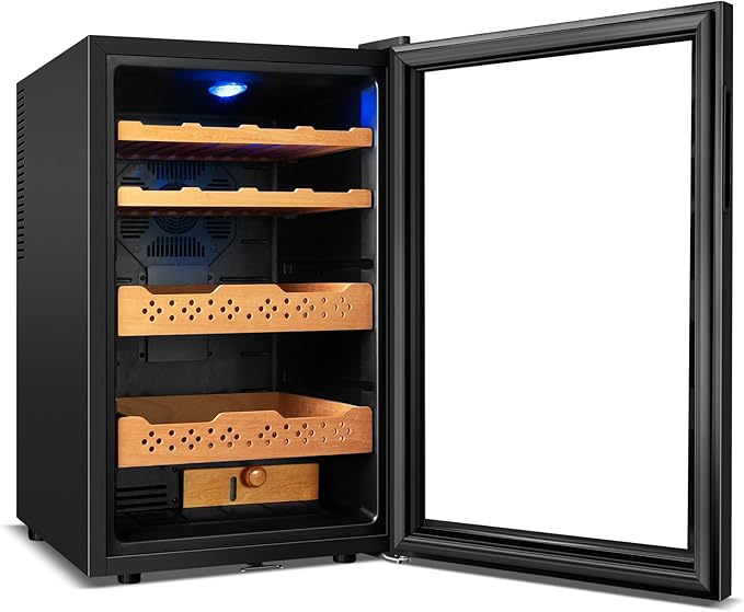 Tylza Cigar Humidor Cabinet 70L, Temp & Humidity Control Electric Humidors by TYLZA