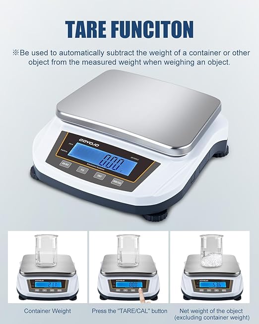 GOYOJO Digital Analytical Balance and Lab Scale, 5000g Capacity, 0.01g Precision - Image 4