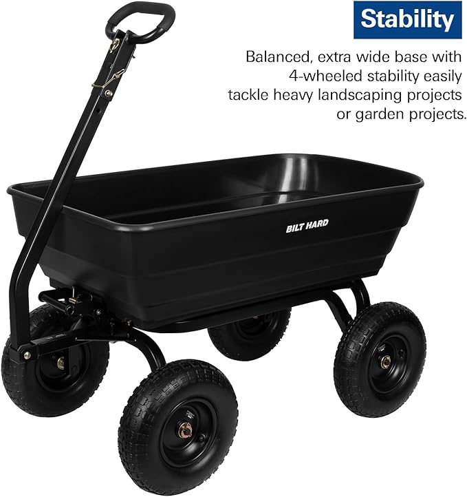 BILT HARD 1200 lbs 7 Cu Ft Poly Garden Dump Cart - Image 3