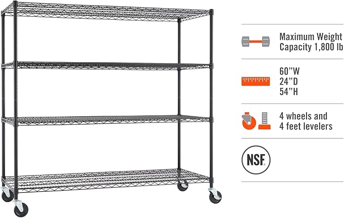 Trinity Basics 4-Tier Adjustable Wire Shelving - Image 5