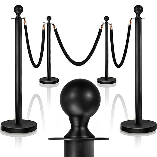 4PCS Black Stanchions Posts by Focusonmodernpracticalhome