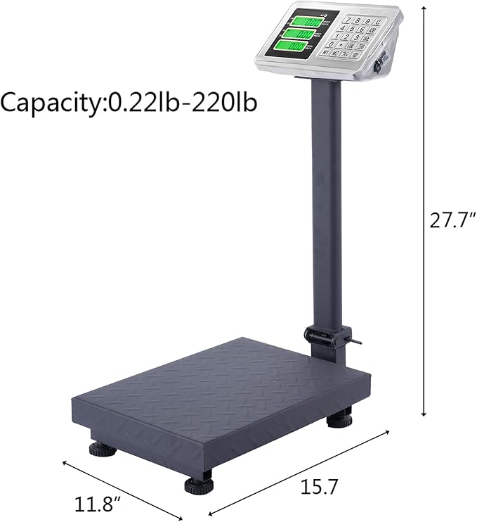TUFFIOM 220lb Weight Electronic Platform Scale, Digital Floor Heavy Duty - Image 7