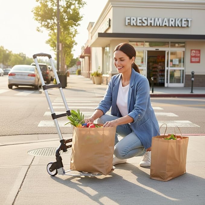 Folding Hand Truck Dolly, Aluminum Portable Foldable Dolly Cart, 200 lbs - Image 2