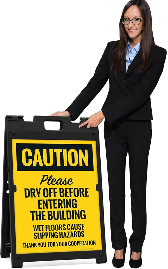 Caution Please Dry Off Wet Floor Sidewalk Sign Kit, 18x24 Inches, - Image 7