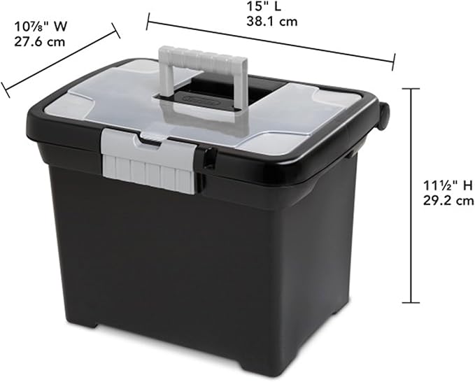Sterilite Portable File Box, Stackable Storage Bin - Image 2