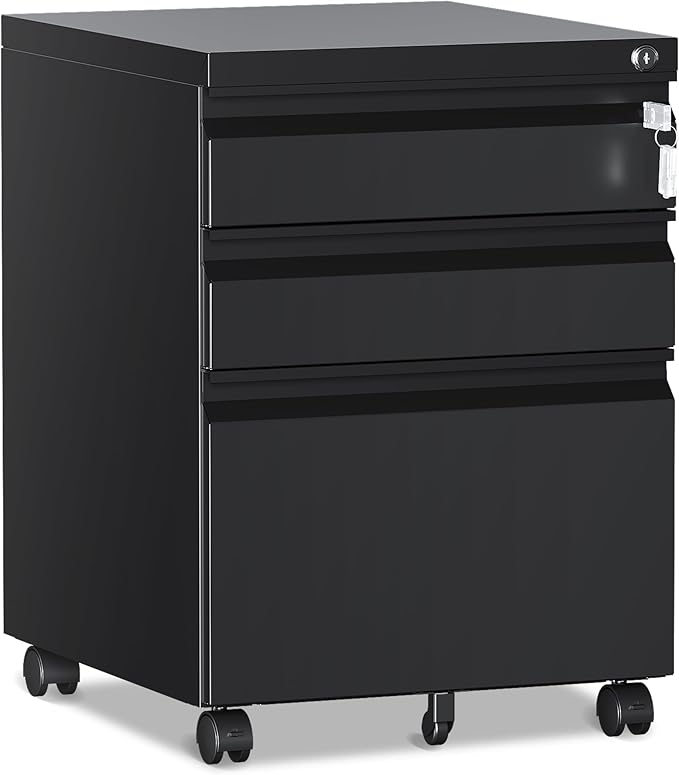 3 Drawer File Cabinet，Mobile Filing Cabinet by RAVIGIN