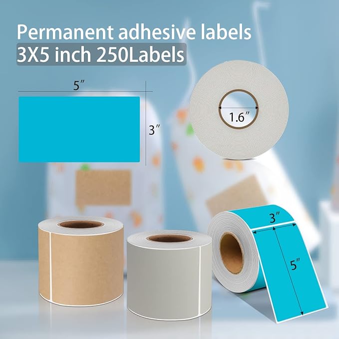 PARLAIM 3" x 5" Rectangle Adhesive Color Code Stickers, 250 per Dispenser Box - Image 2