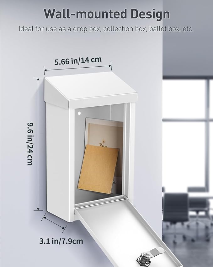 Uniclife Key Drop Box for Outside, Safe Suggestion Box, Wall Mounted Mailbox - Image 5