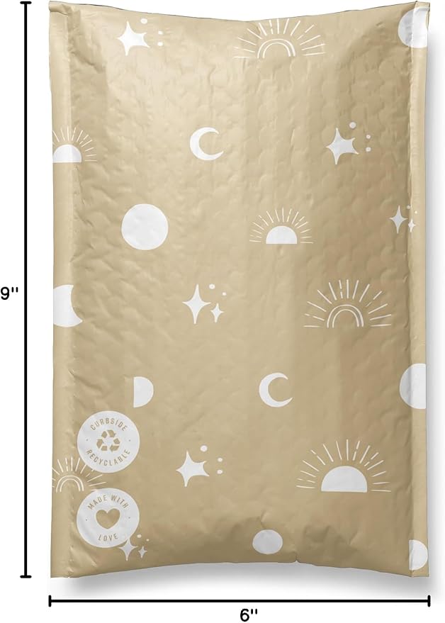 Paper Bubble Mailers 6x9-25 Pack Biodegradable Shipping Bags - Image 8