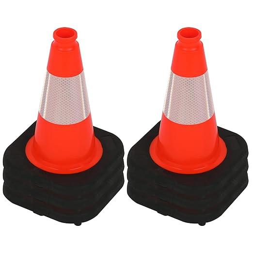 OrangeStar 12" Traffic Cones 6-Pack, Heavy Duty Base by OrangeStar