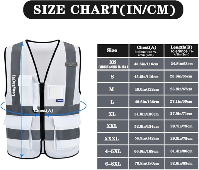 A-SAFETY XSmall White High Visibility Safety Vest - Image 2