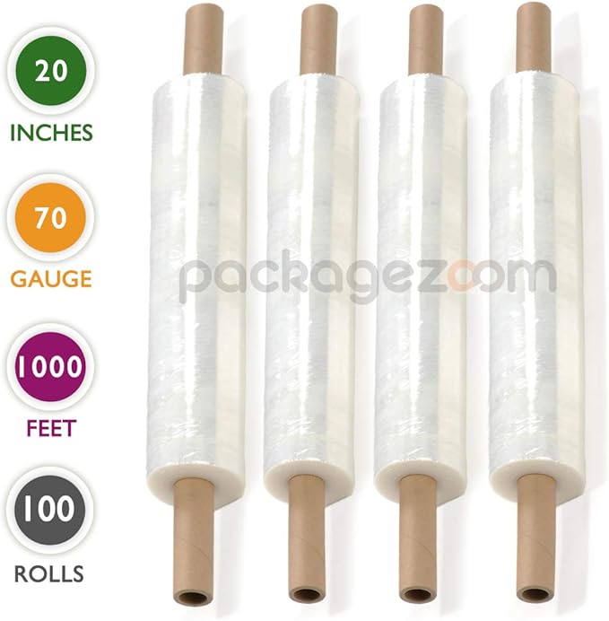 100 Rolls 20” x 1000 FT Stretch Wrap 70 Gauge Packing Wrap - Image 2