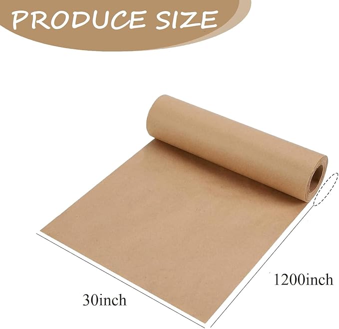 Brown Wrapping Paper Roll 30"x 1200" Craft Packing Paper - Image 2