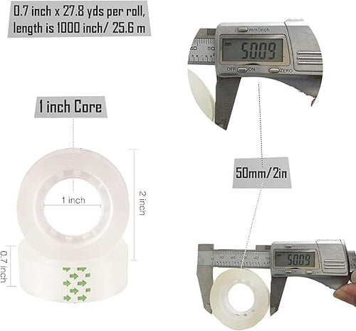 144 Pack Clear Tape Transparent Tape Refills Rolls Each Roll 3/4 x 1000 Inches - Image 2