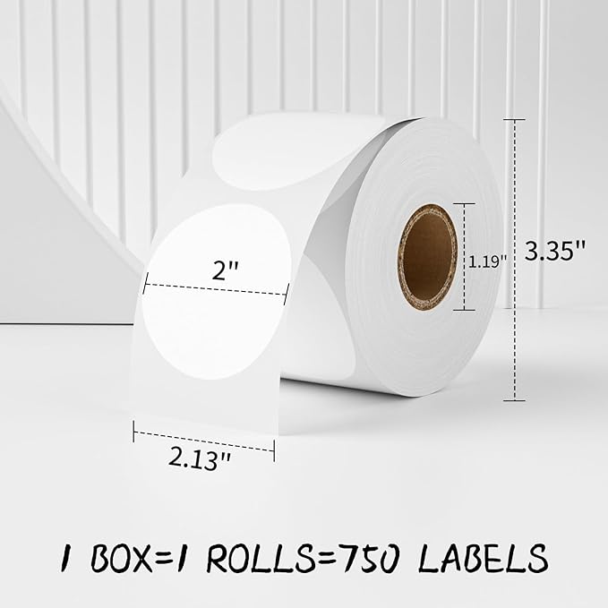 MFLABEL 2 Inch White Round Labels - Image 2