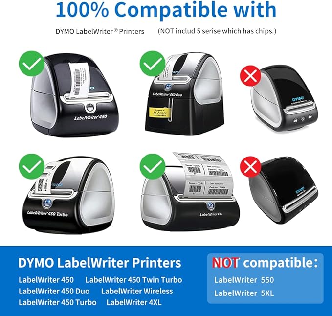 Label KINGDOM 12 Rolls Compatible Dymo 1" x 2-1/8" Multipurpose Labels - Image 3