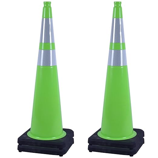 OrangeStar 36" Large Traffic Cones 4-Pack, Weighted Base by OrangeStar