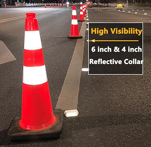 BESEA 28” inch Orange PVC Traffic Cones - Image 5