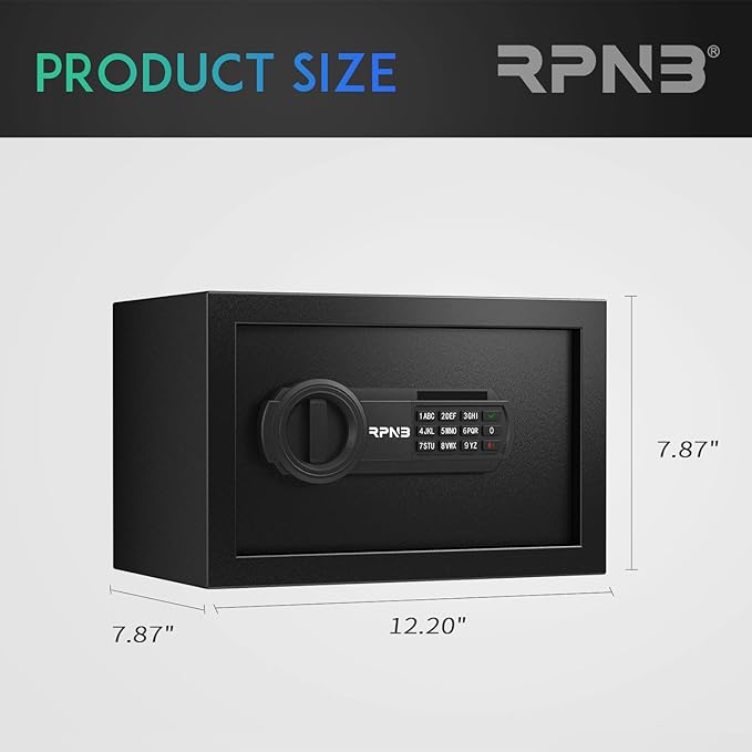 RPNB Deluxe Safe and Lock Box, Digital Keypad Safe Box, Steel Alloy Small Safes - Image 6