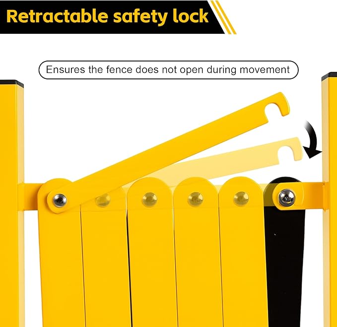 Industrial Expandable Barricade Gate, 16.4 Ft Retractable Traffic Fence - Image 5