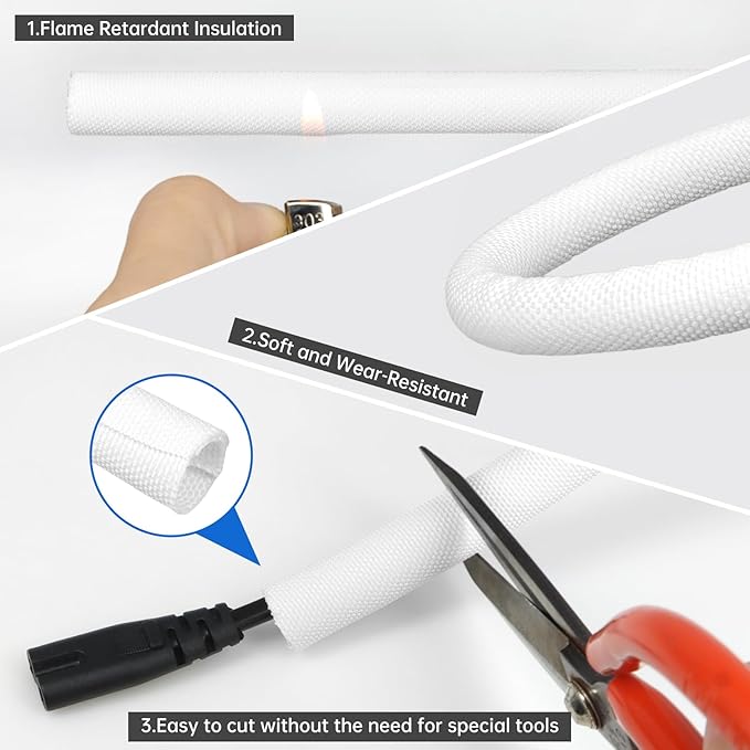 Split Braided Cable Sleeve，Flexible Wire Loom Tubing, Automotive Cord Protector - Image 4
