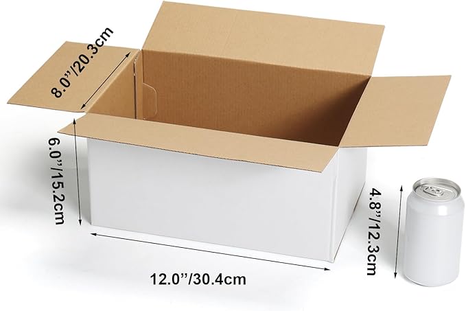 CRUGLA 12x8x6 White Shipping Boxes Set of 15 - Image 2