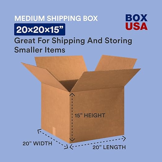 BOX USA Moving Boxes Large 20"L x 20"W x 15"H, Shipping and Storage - Image 2