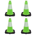 4 Pack 12 Inch Green PVC Traffic Cones Black Base Stable Durable, Sport by OranclUS