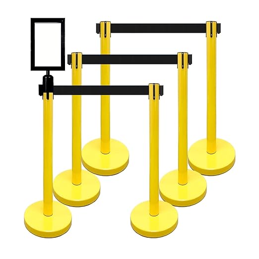 VIP Crowd Control Retractable Belt Queue Safety Stanchion Barrier Set by CrowdControlCenter