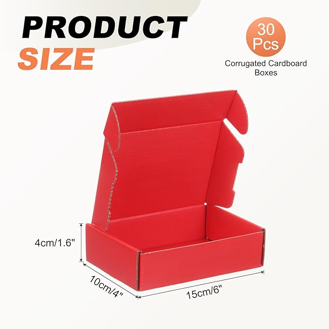 PATIKIL 6 x 4 x 1.6 Inch Shipping Boxes, 30 Pack Color Corrugated Cardboard Box - Image 2