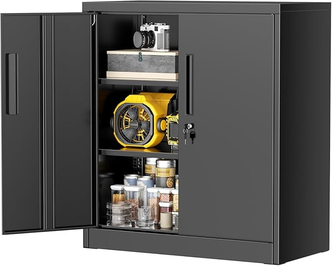 Crownland 36” Metal Storage Cabinet, Lockable Garage Storage Cabinets, Office by Crownland