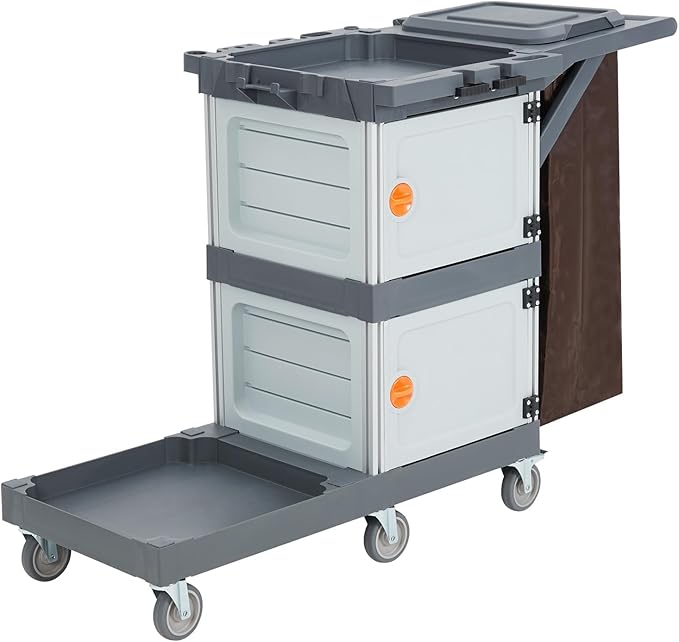 Heavy-Duty Commercial Janitorial Cleaning Cart by LIZHOUMIL