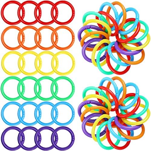 Outus 144 Pieces Plastic Binder Rings Loose Leaf Multi-Color, 27 mm by Outus