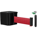 WM412 Retractable Belt Wall Mounted Smooth Black Crowd Control Barrier and by Visiontron