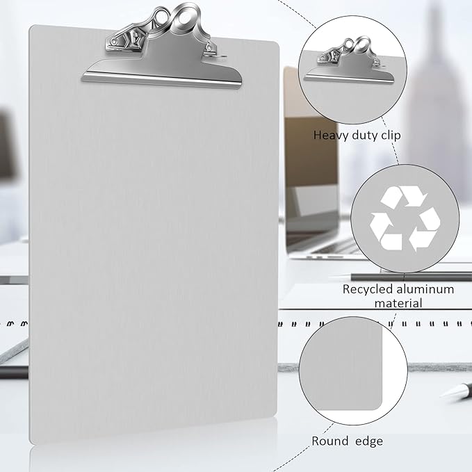 Mimorou 2 Pcs Metal Clipboard Heavy Duty Aluminum Clipboards 12 x 9 Inch Metal - Image 3