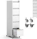 5 Drawer File Cabinet with Wheels, Metal Mobile Filing Cabinets with Lock by IKIMIMetalFurniture