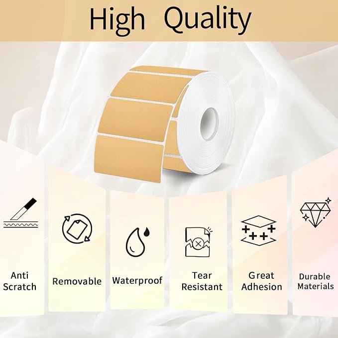 Brown Thermal Labels Stickers, 3x2 inch Direct Thermal Labels Stickers - Image 2
