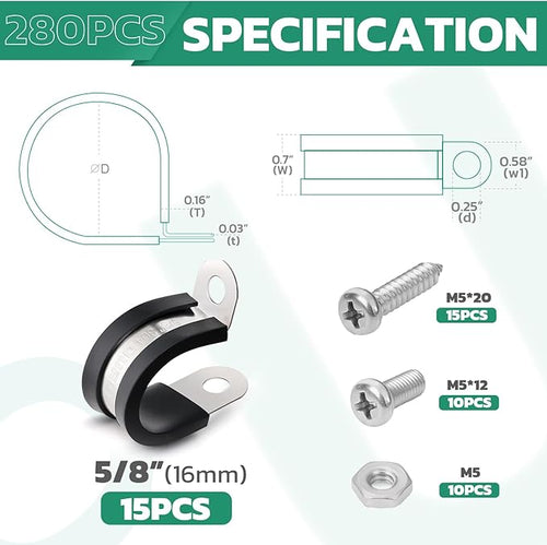 15PCS 5/8 Inch Cable Clamps - Image 2